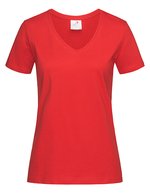 Stedman® Classic-T V-Neck T-Shirt aus Baumwolle, White S, S279 – Ecarlate Rouge