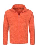 Stedman® Melange Fleecejacke mit Stehkragen, Olive Melange S, S5060 – Pumpkin Melange