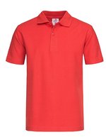 Stedman® Kinder-Polo aus ringgesponnener Baumwolle, White L (146/152), S510K – Scarlet Red