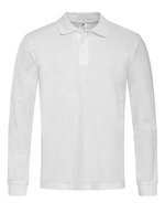 Stedman® Langarm Poloshirt aus ringgesponnener Baumwolle, White S, S540 – Bianco