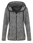 Stedman® Strickfleece Jacke mit Kapuze für Damen, Dark Grey Melange M, S5950 – Bild 2