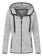 Stedman® Strickfleece Jacke mit Kapuze für Damen, Blue Melange S, S5950 – Grigio chiaro Melange