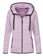 Stedman® Strickfleece Jacke mit Kapuze für Damen, Blue Melange S, S5950 – Purple Melange