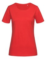 Stedman® Luxus Damen T-Shirt aus Baumwolle, White XS, S7600 – Scarlet Red