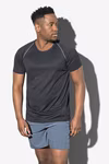 Stedman® T-shirt actif raglan en Polyester, White L, S8030 – Hawaii Blue