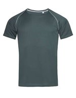 Stedman® Aktives Raglan T-Shirt aus Polyester, Black Opal S, S8030 – Granite Grey