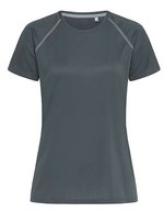 Stedman® Aktives Damen Raglan Sportshirt 140, White S, S8130 – Granit Gris