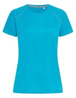 Stedman® Aktives Damen Raglan Sportshirt 140, White S, S8130 – Hawaii Bleu