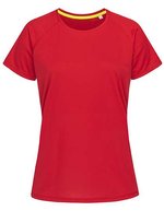Stedman® Raglan-T-Shirt aus Bird-Eyelet Mesh, White L, S8500 – Cremisi Rosso