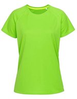 Stedman® Raglan-T-Shirt aus Bird-Eyelet Mesh, White L, S8500 – Kiwi Verde