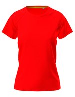 Stedman® Raglan-T-Shirt aus Bird-Eyelet Mesh, White L, S8500 – Scarlatto Rosso