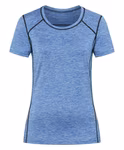 Stedman® Recycled T-Shirt sportiva con banda riflettente, Blue Heather S, S8940 – immagine 3