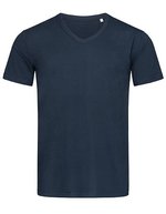 Stedman® V-Ausschnitt T-Shirt aus Baumwolle, White S, S9010 – Marina Bleu