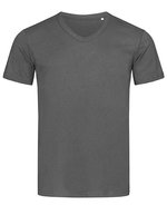 Stedman® V-Ausschnitt T-Shirt aus Baumwolle, White S, S9010 – Ardoise Gris (Uni)