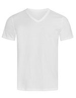 Stedman® V-Ausschnitt T-Shirt aus Baumwolle, White S, S9010 – Blanc