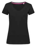 Stedman® T-Shirt Megan V-Ausschnitt Baumwolle für Damen, White S, S9130 – Bild 2