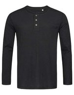 Stedman® Shawn Henley Langarm T-Shirt mit Knopfleiste, Black Opal S, S9460 – Bild 2