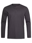 Stedman® Shawn Henley Long Sleeve T-Shirt with Button Placket, Black Opal S, S9460 – image 3