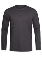 Stedman® Shawn Henley Langarm T-Shirt mit Knopfleiste, Black Opal S, S9460 – Bild 3