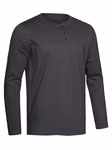Stedman® Shawn Henley Long Sleeve T-Shirt with Button Placket, Black Opal S, S9460 – image 6
