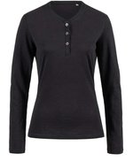 Stedman® Sharon Henley Langarmshirt mit Ripp-Kragen, Black Opal S, S9580 – Bild 3