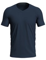 Stedman® Stylisches V-Neck T-Shirt mit Elasthan, White S, S9610 – Blu Mezzanotte
