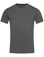 Stedman® Stylisches V-Neck T-Shirt mit Elasthan, White S, S9610 – Ardesia Grigio (Unito)