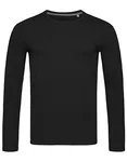 Stedman® T-shirt Clive manches longues en Coton-élasthanne en, White S, S9620 – Black Opal