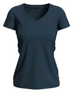 Stedman® Körperbetontes Claire V-Neck Damen-Shirt, White XS, S9710 – Marina Blue