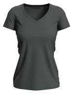 Stedman® Körperbetontes Claire V-Neck Damen-Shirt, White XS, S9710 – Slate Grey (Solid)