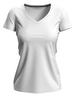 Stedman® Körperbetontes Claire V-Neck Damen-Shirt, White XS, S9710 – White