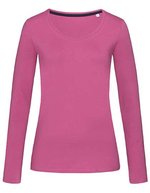 Stedman® Claire Langarmshirt Damen Baumwolle Elasthan, White S, S9720 – Cupcake Pink