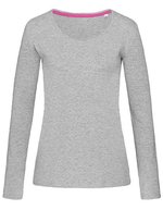 Stedman® Claire Langarmshirt Damen Baumwolle Elasthan, White S, S9720 – Gris Chine