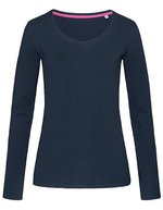 Stedman® Claire Langarmshirt Damen Baumwolle Elasthan, White S, S9720 – Marina Bleu