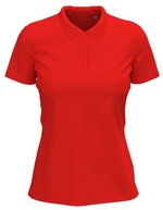 Stedman® Claire Polo mit schmalem Kragen, White XS, S9740 – Scarlatto Rosso