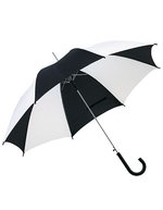 L-merch Automatik Stockschirm mit Kunststoffgriff, Black Ø ca. 103 cm, SC10 – Nero/Bianco