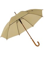 L-merch Tango Automatik Holzstockschirm mit Rundhakengriff – Beige