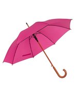 L-merch Tango Automatik Holzstockschirm mit Rundhakengriff, Beige Ø ca. 103 cm, SC30 – Dark Pink