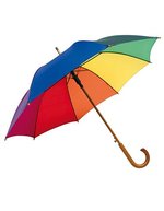 L-merch Tango Automatik Holzstockschirm mit Rundhakengriff, Beige Ø ca. 103 cm, SC30 – Rainbow