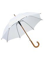 L-merch Tango Automatik Holzstockschirm mit Rundhakengriff, Beige Ø ca. 103 cm, SC30 – White