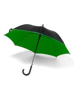 L-merch Automatik Stockschirm mit Kunststoffkrücke – Black/Green