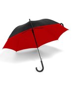 L-merch Automatik Stockschirm mit Kunststoffkrücke – Black/Red