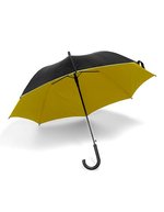 L-merch Automatik Stockschirm mit Kunststoffkrücke – Black/Yellow