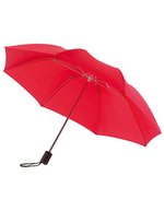 L-merch Praktischer Taschenschirm mit Velcro-Verschluss, Black Ø ca. 85 cm, SC80 – Red