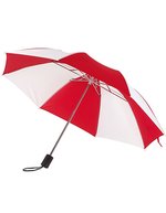 L-merch Praktischer Taschenschirm mit Velcro-Verschluss, Black Ø ca. 85 cm, SC80 – Red/White