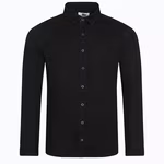 So Denim Langarm-Hemd "So Denim" aus Satin – Black