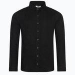 So Denim Langarm-Hemd "So Denim" aus Satin – Black