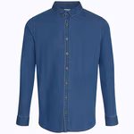 So Denim Langarm-Hemd "So Denim" aus Satin – Dark Blue