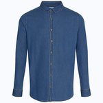 So Denim Langarm-Hemd "So Denim" aus Satin – Dark Blue