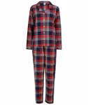 SF Women Checked Flannel Lounge Set for Women, Red-Navy Check XS, SF074 – image 3